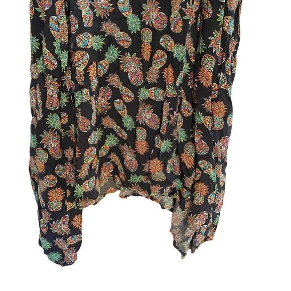 Cynthia Rowley Black & Yellow Pineapple Print Skater Dress Small Playful Chic - Picture 5 of 9